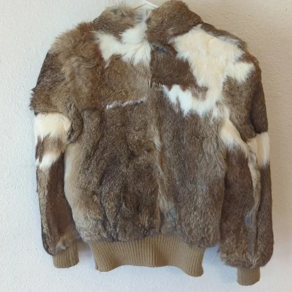 Vintage fox fur bomber cropped Italy jacket coat - Picture 5 of 8